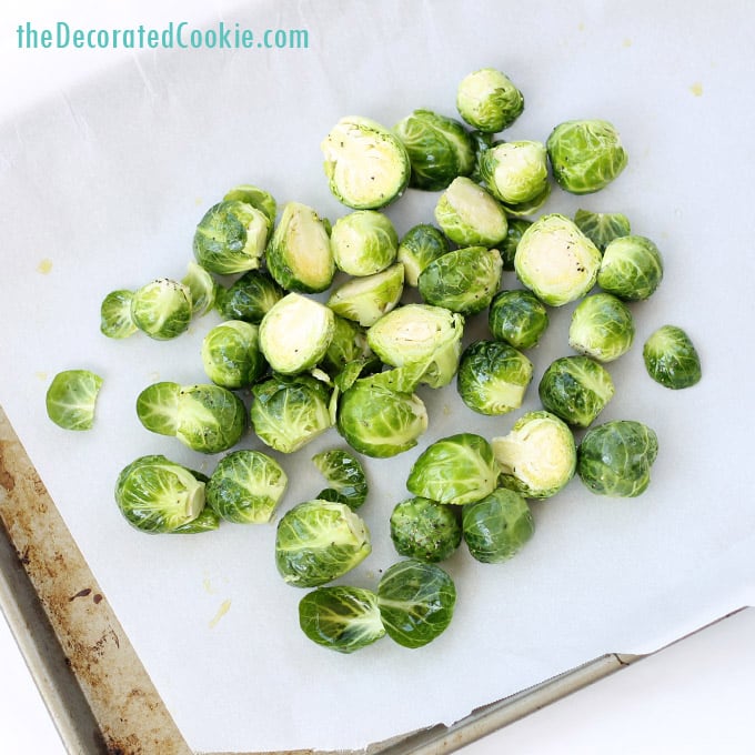 easy side dish: roasted Brussels Sprouts and bacon 