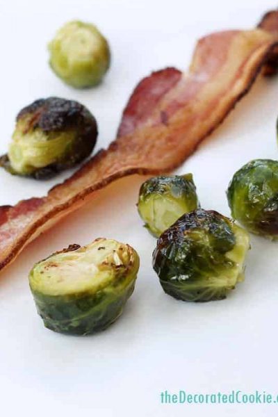 easy side dish: roasted Brussels Sprouts and bacon