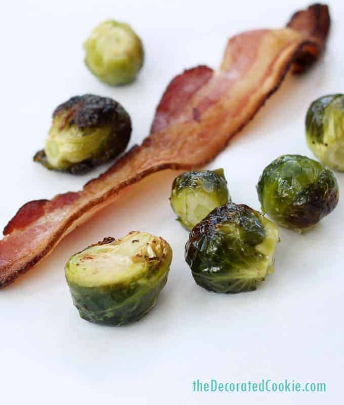 easy side dish: roasted Brussels Sprouts and bacon 