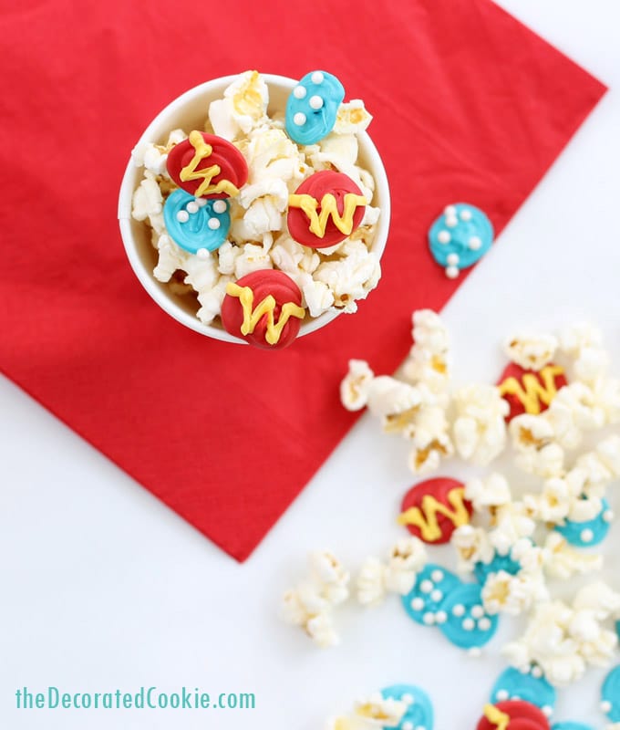 Wonder Woman popcorn -- Superhero party food ideas