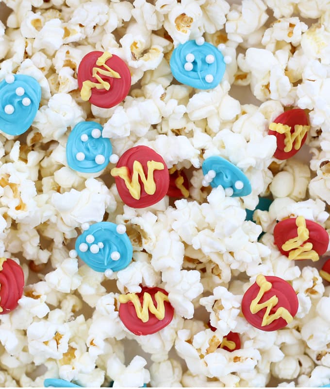 Wonder Woman popcorn -- Superhero party food ideas