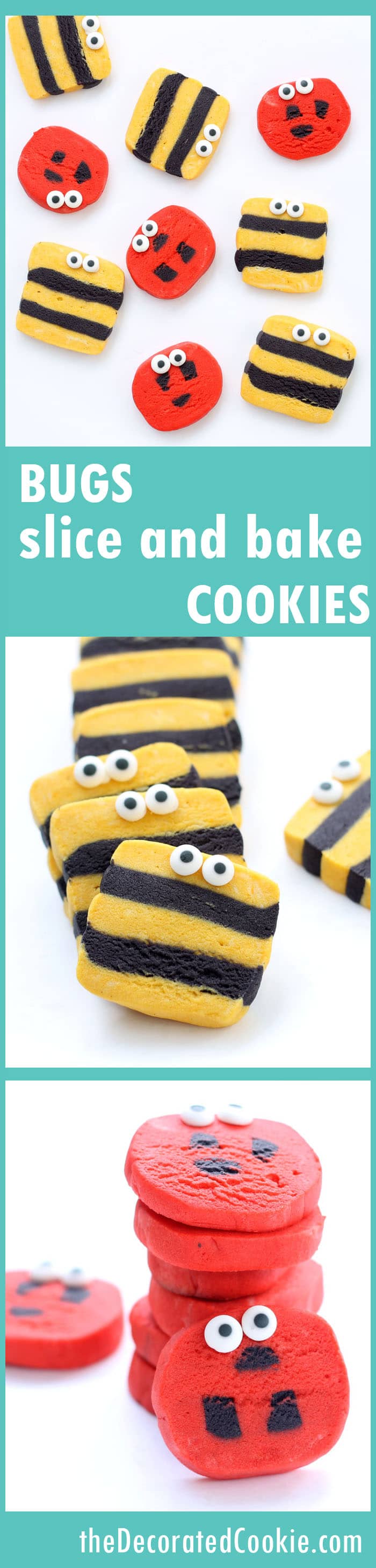 ladybug and bumble bee slice and bake cookies