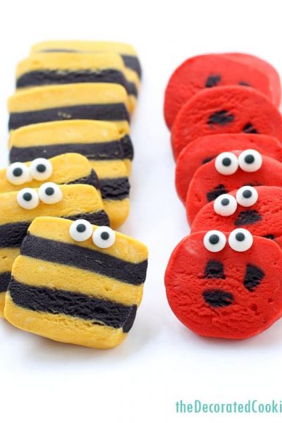 ladybug and bumble bee slice and bake cookies