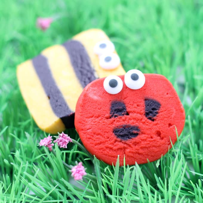 ladybug and bumble bee slice and bake cookies