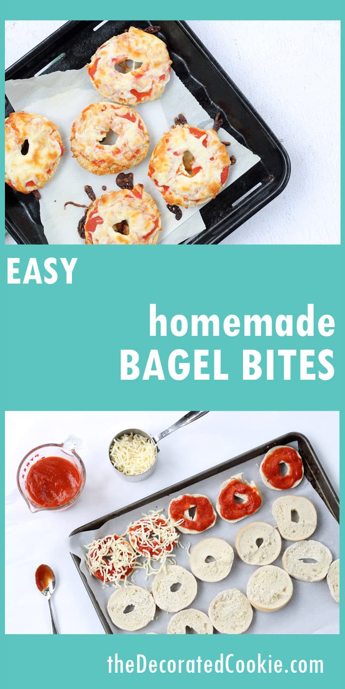 homemade bagel bites - EASY after school snack, ready in minutes 