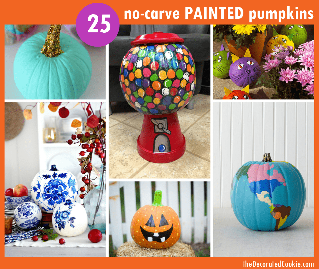 25 gorgeous, no-carve, PAINTED pumpkins for Fall and Halloween--pumpkin painting ideas #PumpkinPainting #Halloween #FallDecor 
