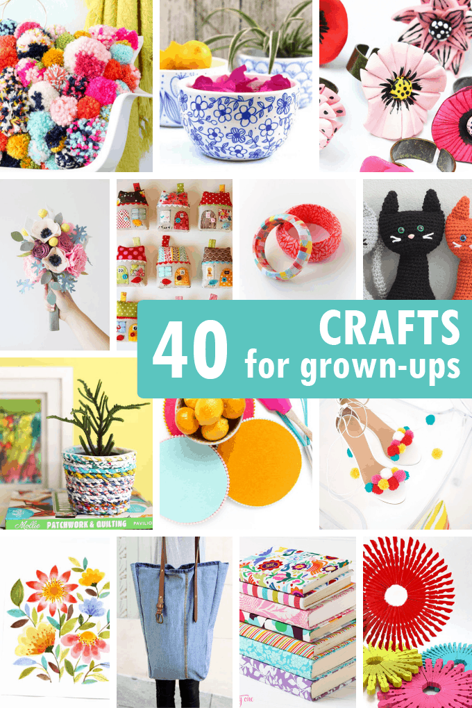 A roundup of 40 awesome ADULT CRAFTS, including jewelry, accessories, kitchenware, and home decor. Great crafts to make and sell.