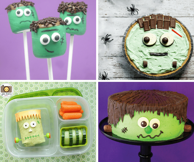 roundup of Frankenstein food ideas for Halloween parties 