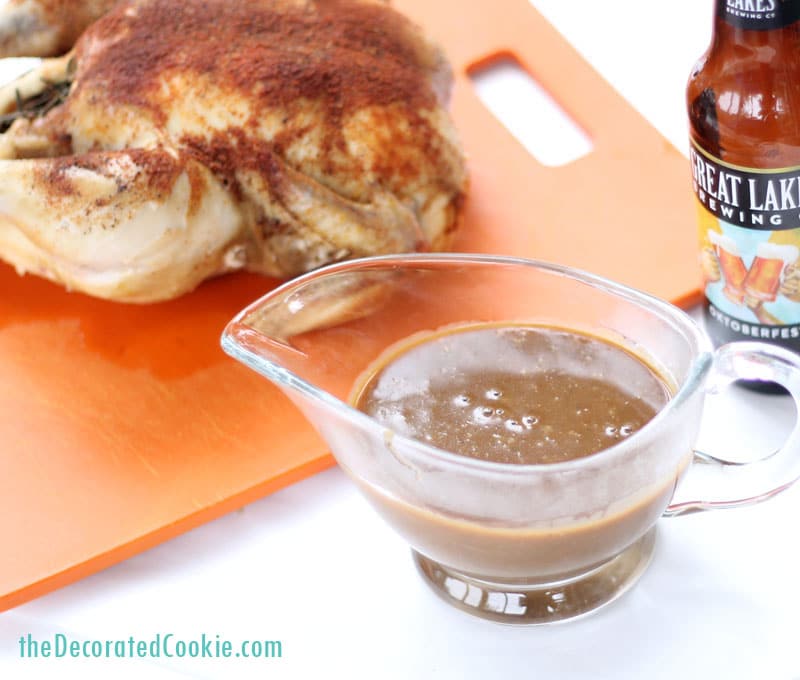 EASY DINNER IDEA: crock pot/slow cooker whole chicken with beer gravy
