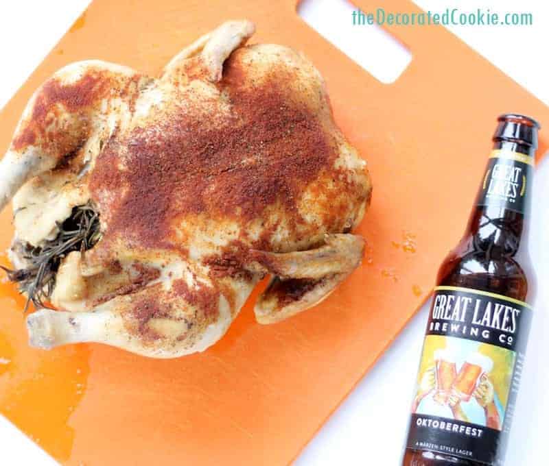 EASY DINNER IDEA: crock pot/slow cooker whole chicken with beer gravy