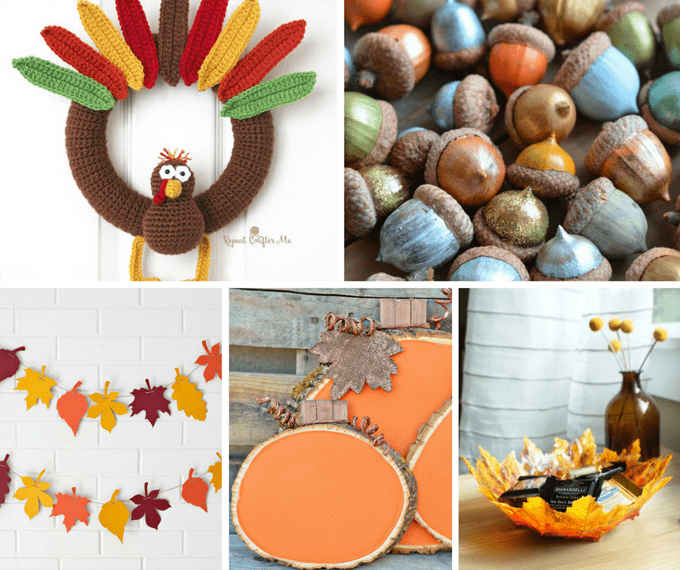 roundup of 40 DIY Thanksgiving decor/crafts ideas 