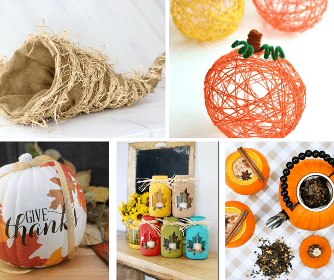 roundup of 40 DIY Thanksgiving decor/crafts ideas 