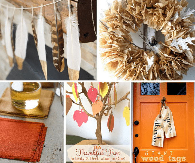 roundup of 40 DIY Thanksgiving decor/crafts ideas 