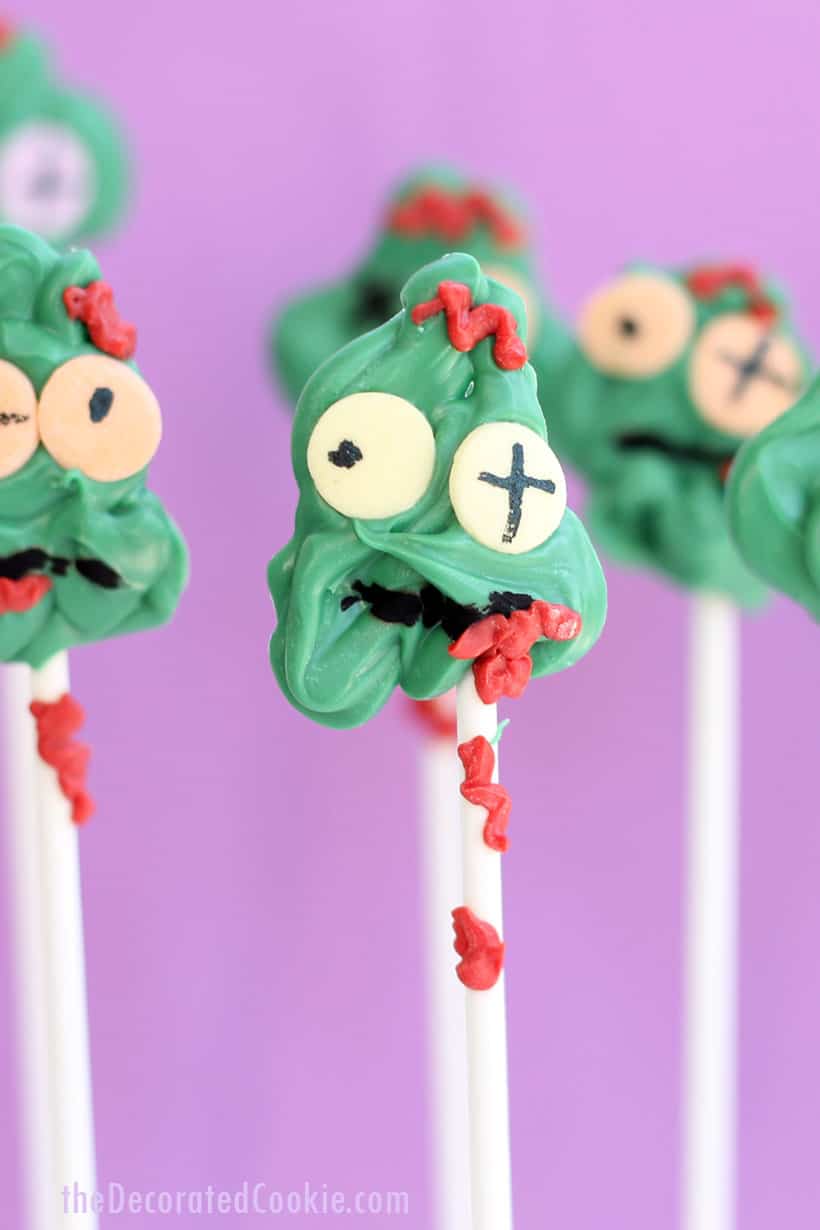 zombie lollipops with purple background 