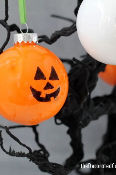 how to make Jack O' Lantern and Ghost Halloween ornaments