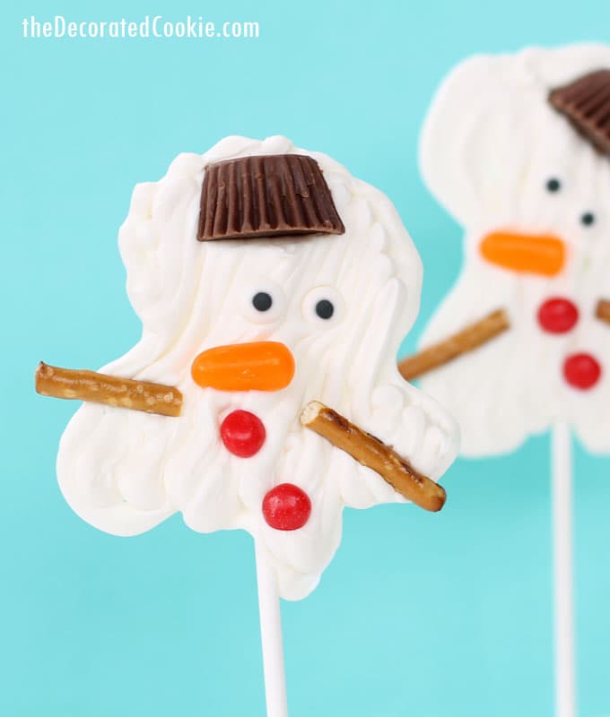 EASY melting snowman candy pops - chocolate pops - with video how-tos 