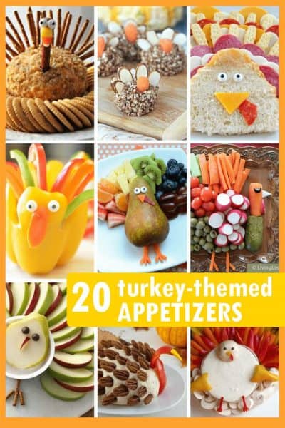 THANKSGIVING APPETIZERS: 20 fun turkey-themed snacks.