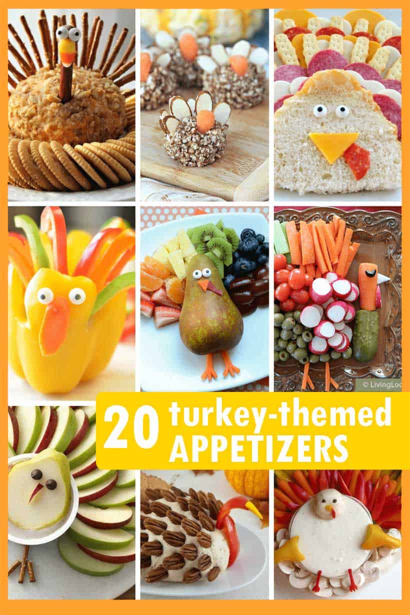 THANKSGIVING APPETIZERS: 20 fun turkey-themed snacks.