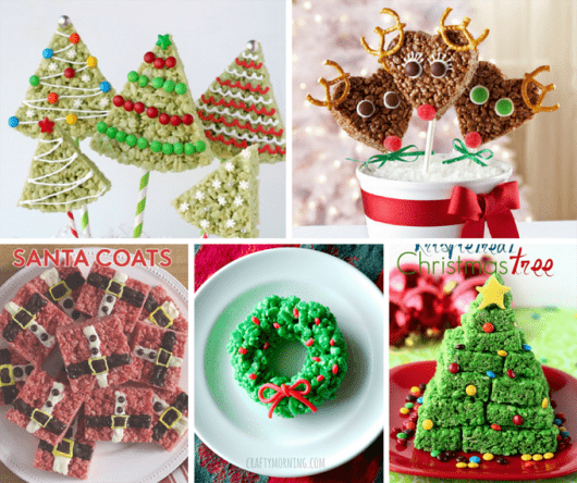 25 Christmas Rice Krispie Treats -- Cute fun holiday treats
