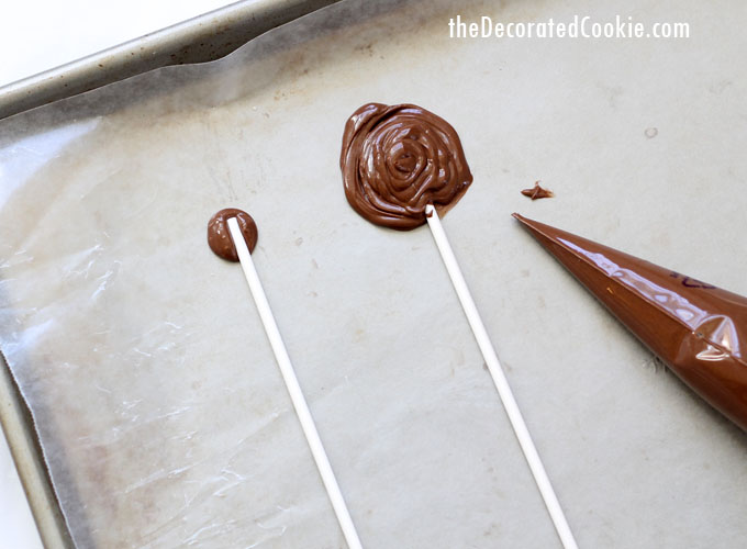 piping chocolate pops 