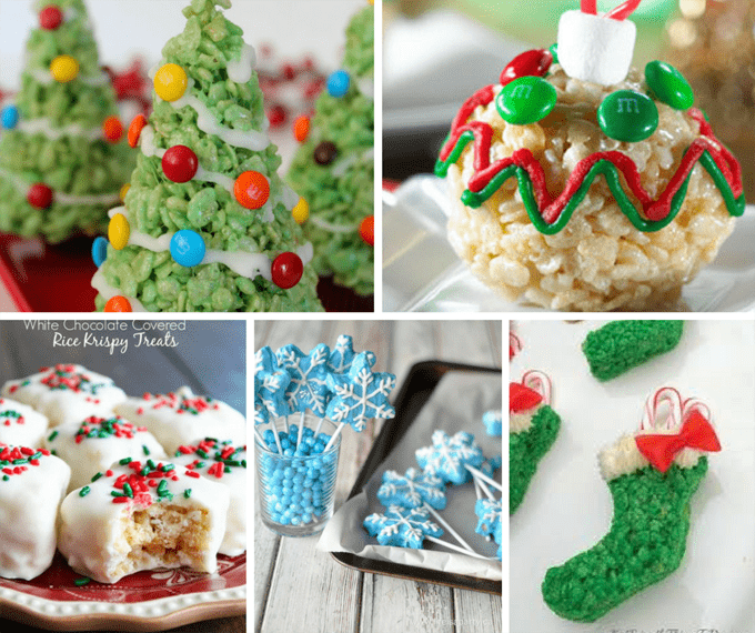 25 Christmas Rice Krispie Treats -- Cute fun holiday treats