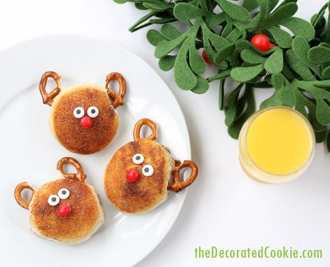 cinnamon sugar Rudolph biscuits Christmas breakfast