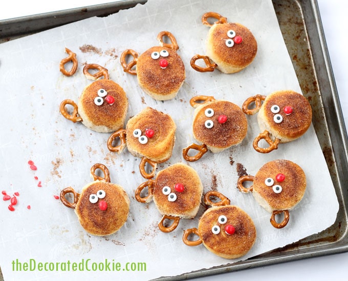 cinnamon sugar Rudolph biscuits Christmas breakfast