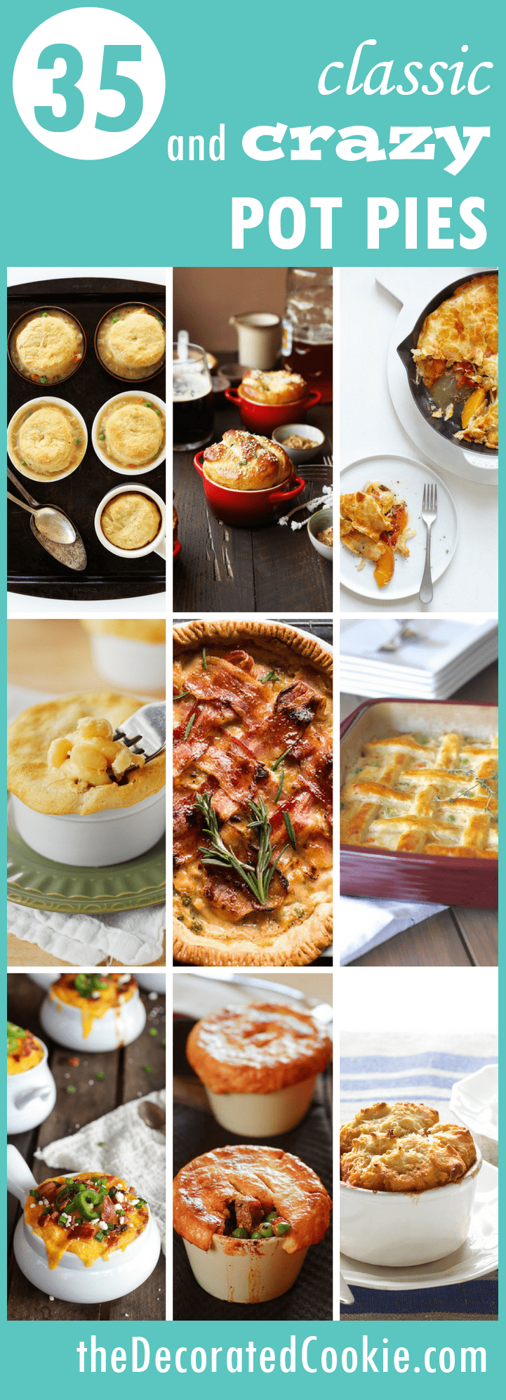 35 traditional and UNtraditional pot pie recipes - classic and crazy pot pie recipes