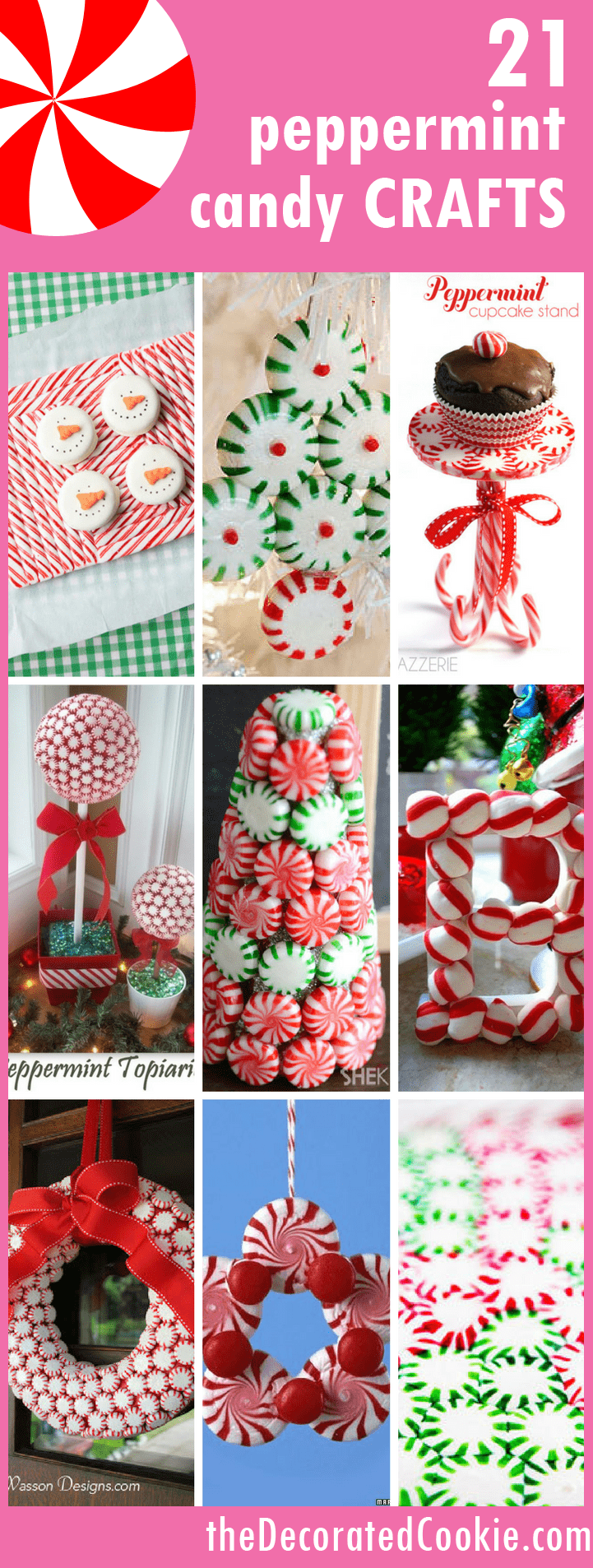 21 peppermint candy crafts for Christmas