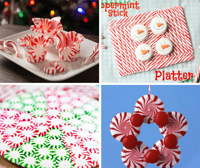 A roundup of 21 peppermint candy crafts for Christmas