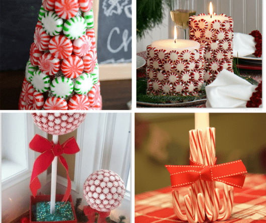 A roundup of 21 peppermint candy crafts for Christmas