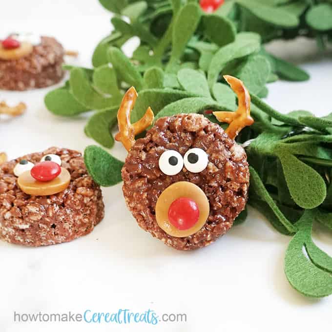 reindeer Rice Krispie treats for Christmas 