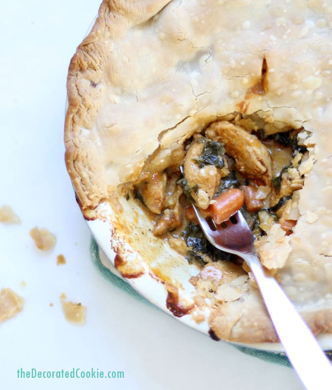 spicy smoky chipotle chicken and kale pot pie