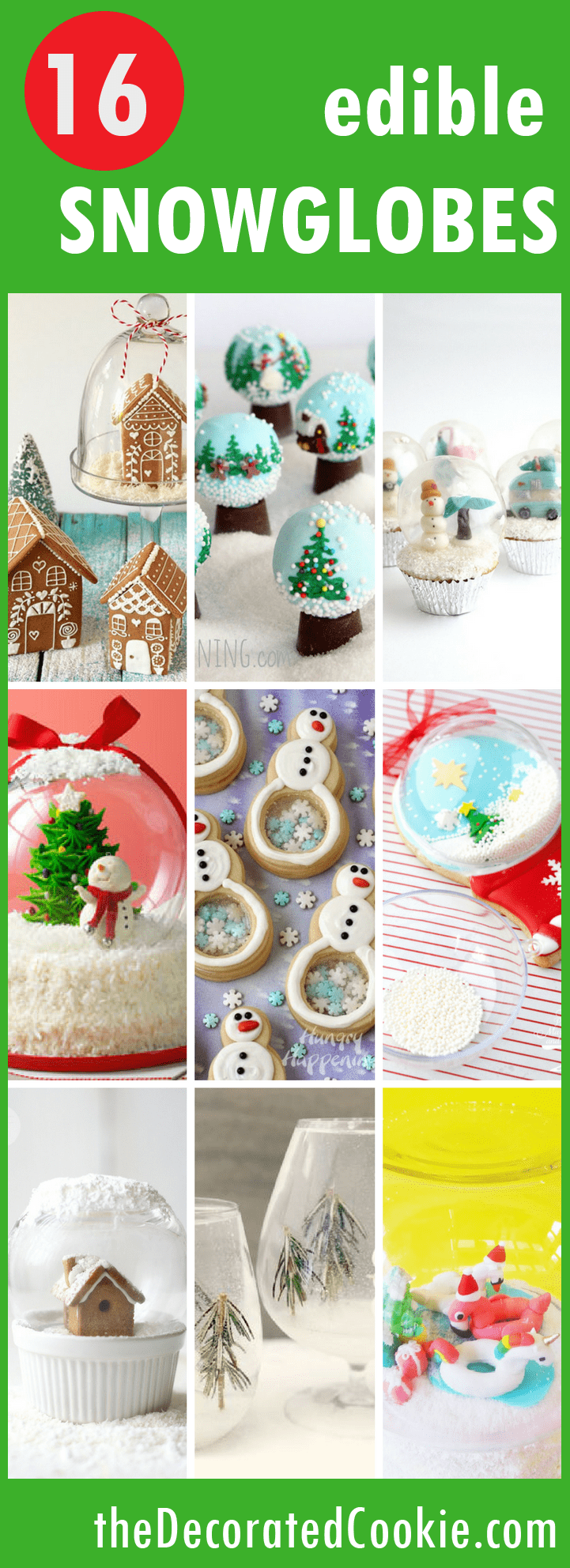 16 edible snowglobes for Christmas