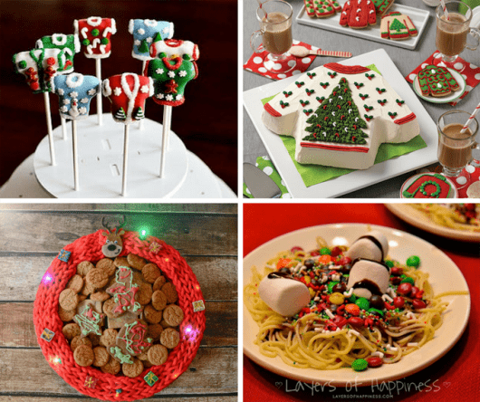 roundup of ugly sweater food ideas for your ugly sweater Christmas party
