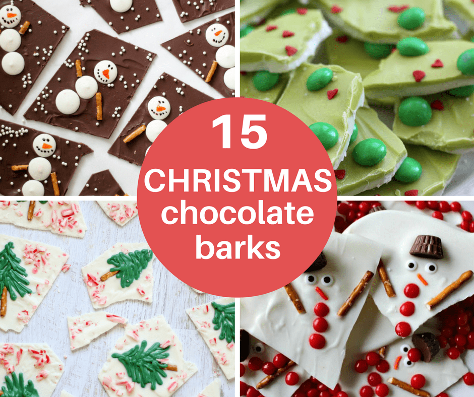 A roundup of 15 Christmas chocolate bark recipes -- handmade gift idea