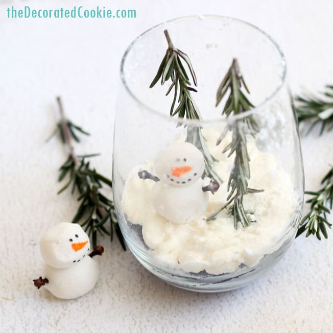 EASY Christmas dessert: Ice box cake snow globes. Make-ahead!