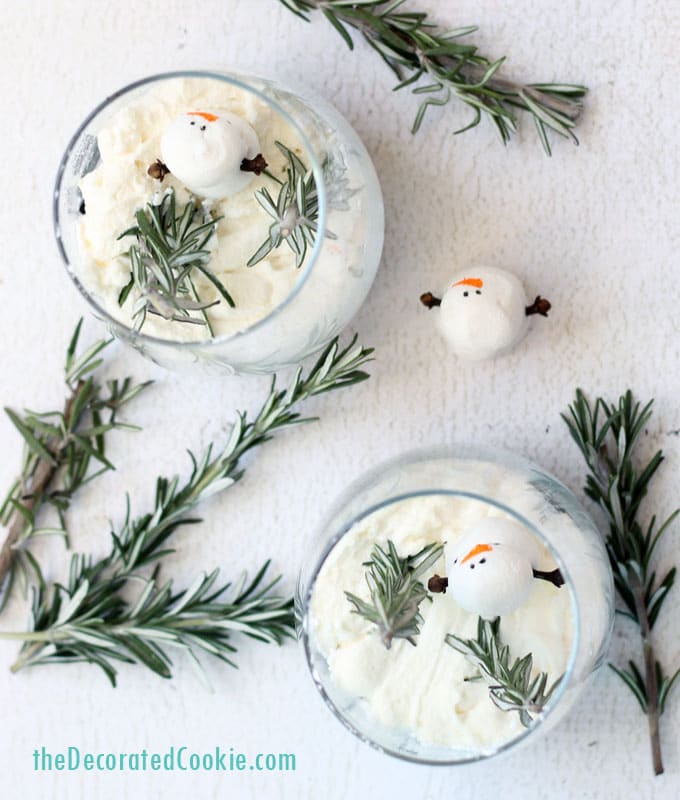 EASY Christmas dessert: Ice box cake snow globes. Make-ahead!