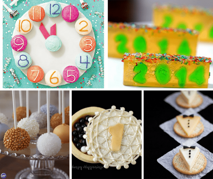 roundup of fun food ideas for New Year's Eve 