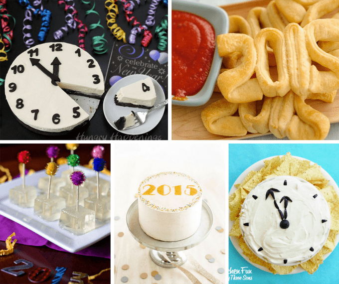 roundup of fun food ideas for New Year's Eve 