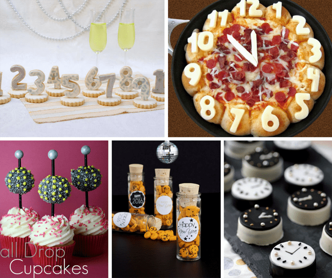 roundup of fun food ideas for New Year's Eve 