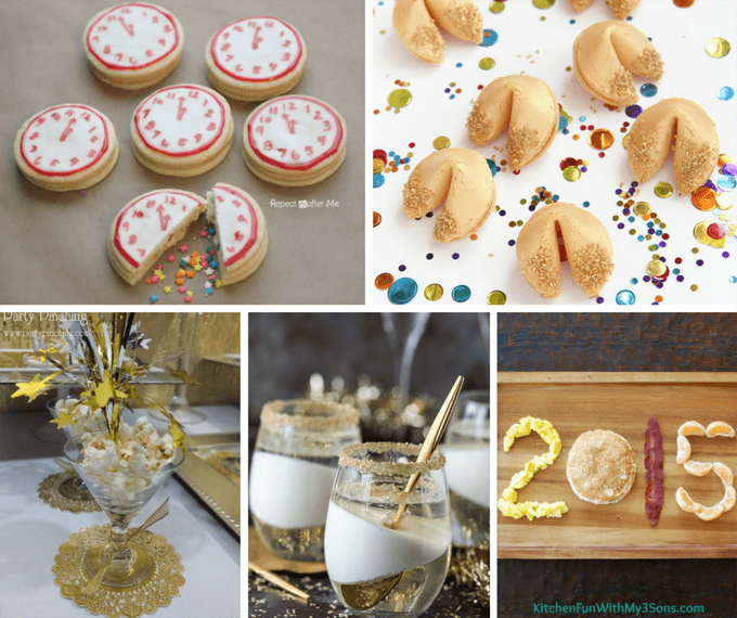 roundup of fun food ideas for New Year's Eve 