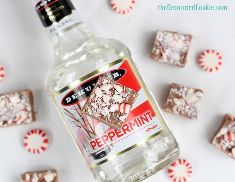 3 ingredient Peppermint Schnapps Boozy fudge 