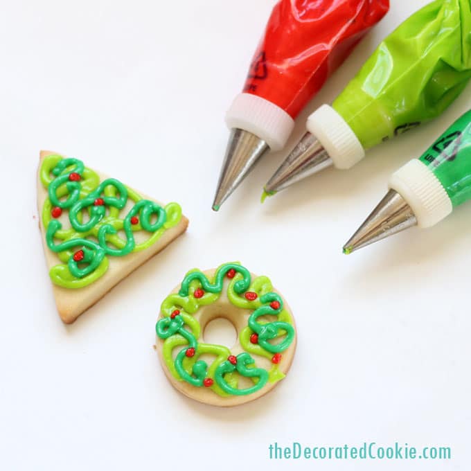 simple decorated Christmas cookies 