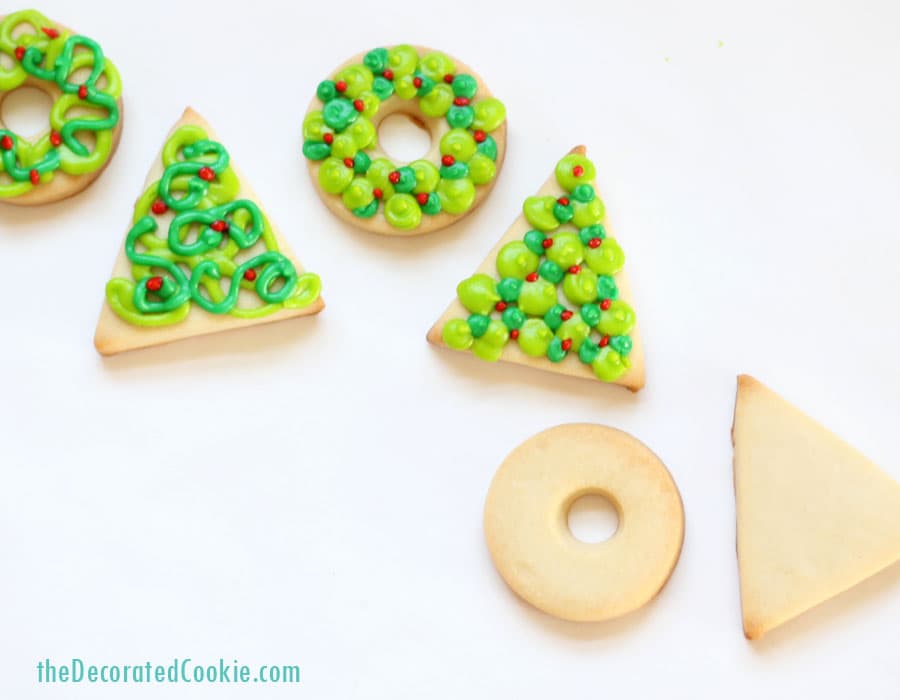 simple decorated Christmas cookies 