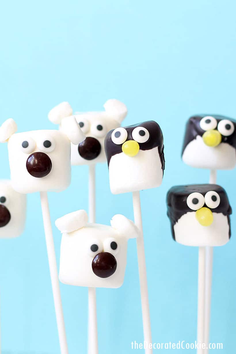 polar bear and penguin marshmallows 