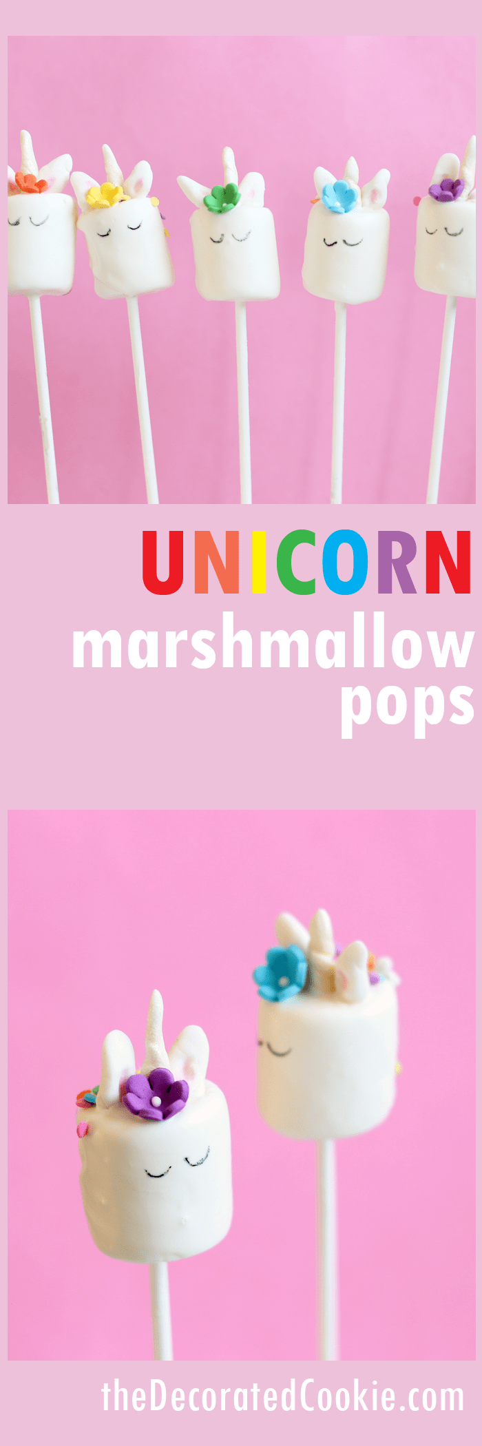 unicorn marshmallow pops 