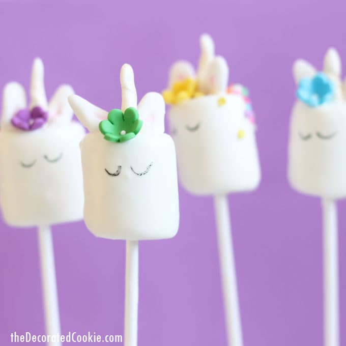 unicorn marshmallow pops