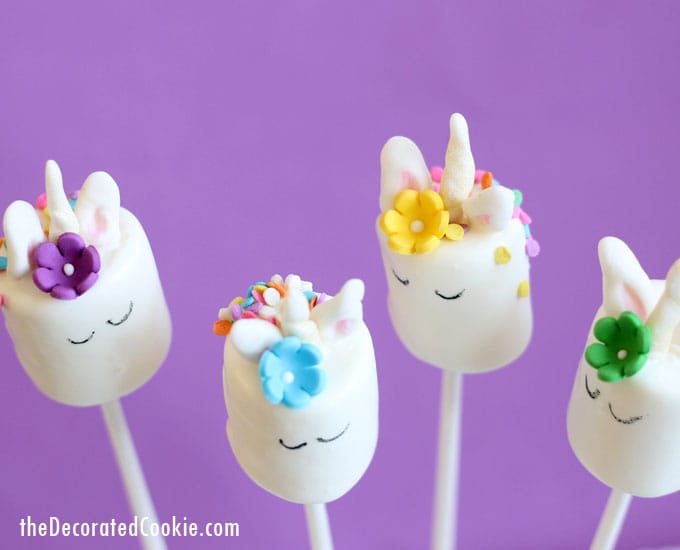 unicorn marshmallow pops 