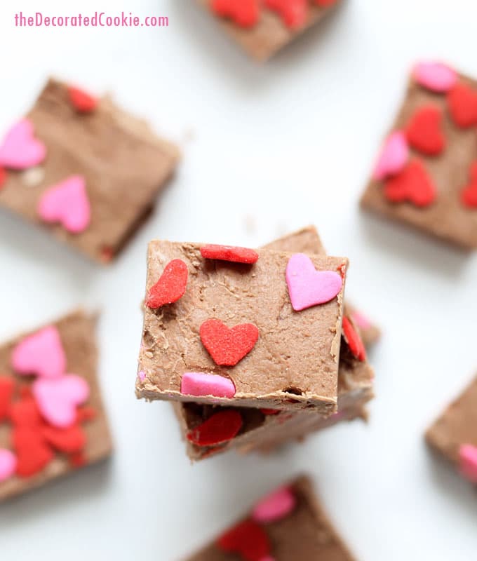Valentine's Day boozy fudge -- 3-ingredients, dark chocolate with strawberry VODKA 